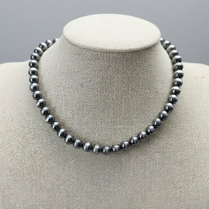 8mm Fashion Pearl Choker Necklace & Earring Set — Western Adjustable Set