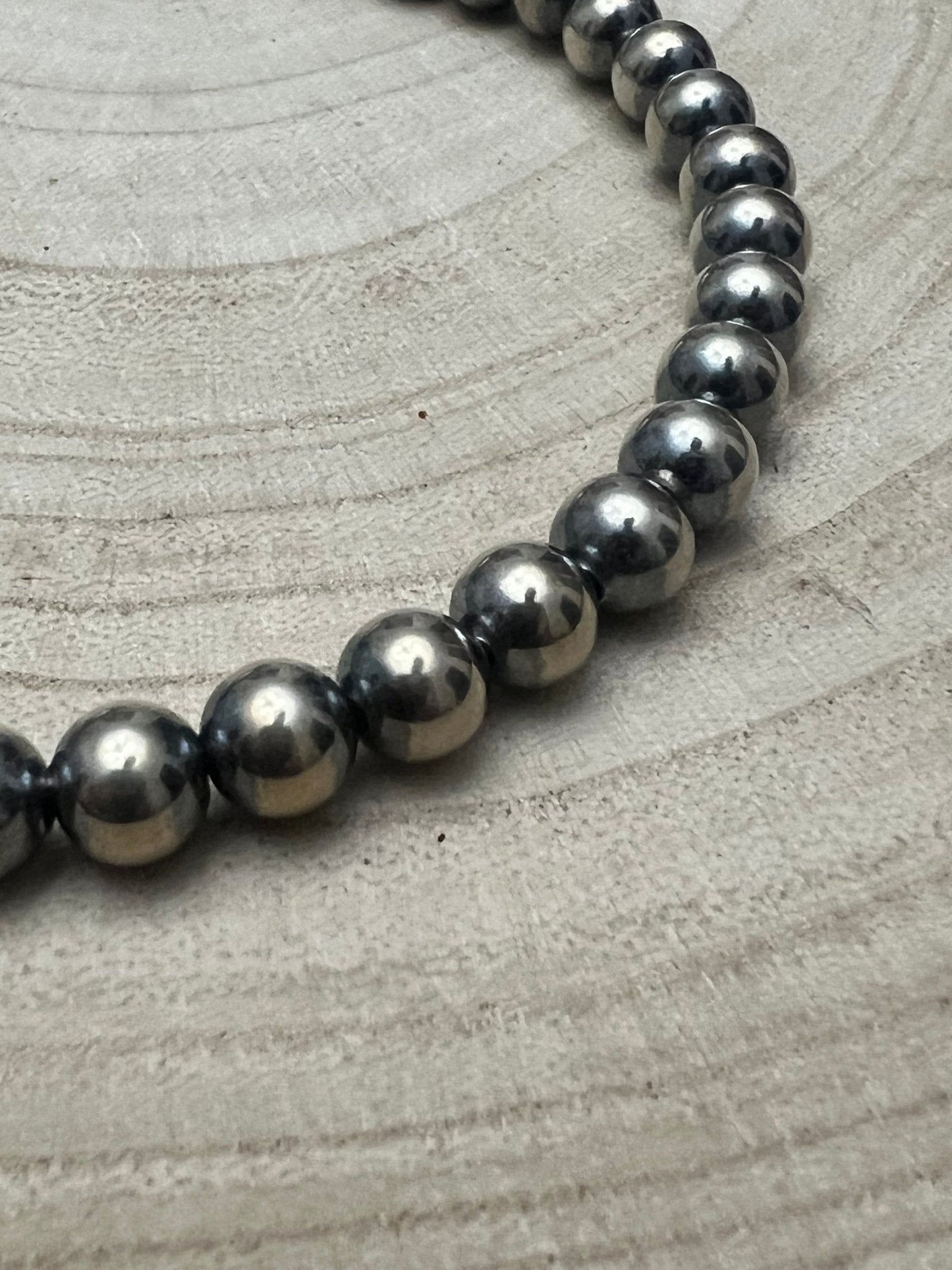 8mm Sterling Pearl Necklace — 14 inch
