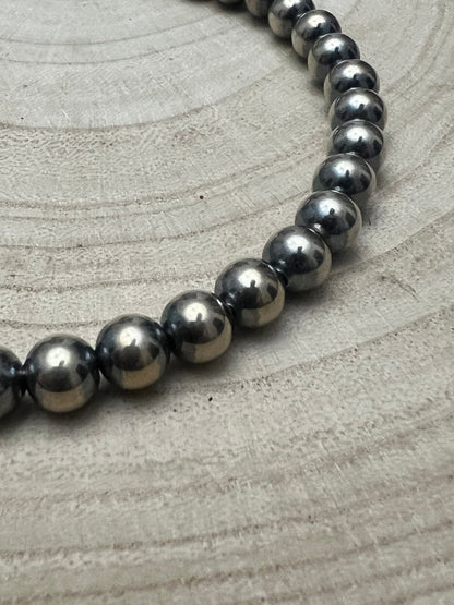 8mm Sterling Pearl Necklace — 14 inch