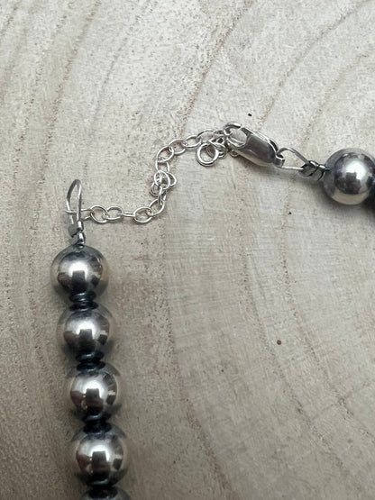 8mm Sterling Pearl Necklace — 14 inch