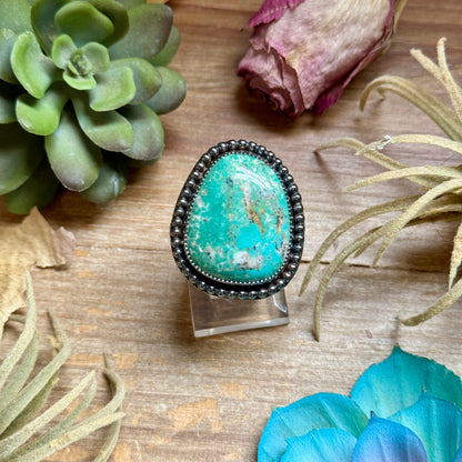 MJ Turquoise Ring – Sterling Silver Adjustable Band