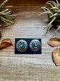 Concho Earrings – Kingman Turquoise & Sterling Silver