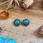 Round Turquoise Rope Border Stud Earrings – Option 2