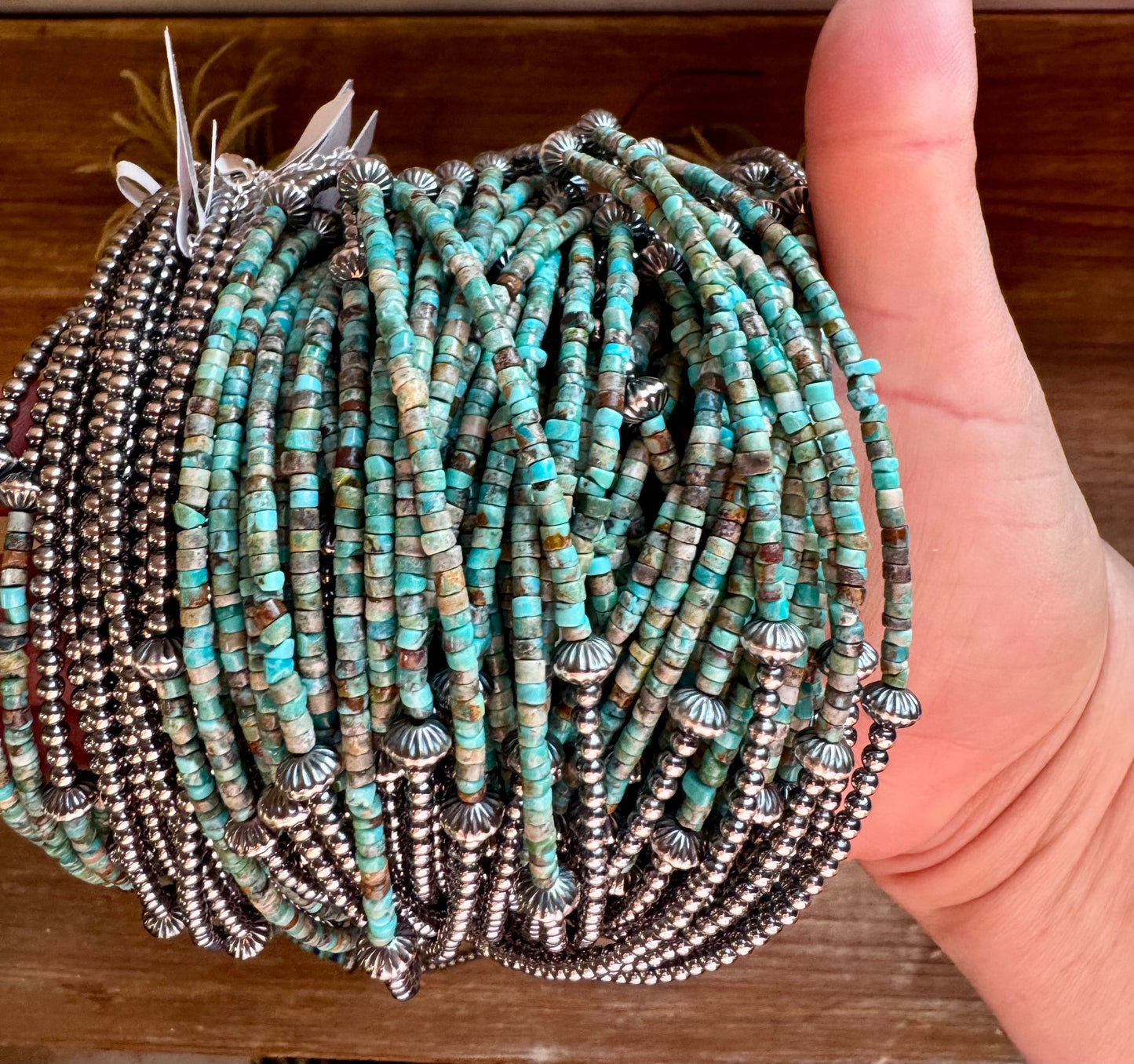 Blue-Green Turquoise Heishi Choker – 14"