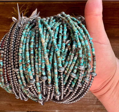 Blue-Green Turquoise Heishi Choker – 14"