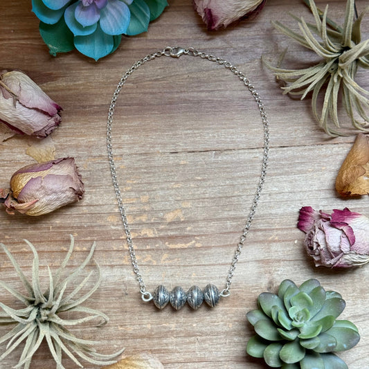 88 - Sterling Silver Mercury Dime Bar Necklace by Jason Ogg