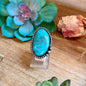 MJ Blue Turquoise Adjustable Ring
