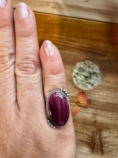 Ring - Size 6 -Red Spiny & Sterling Silver II