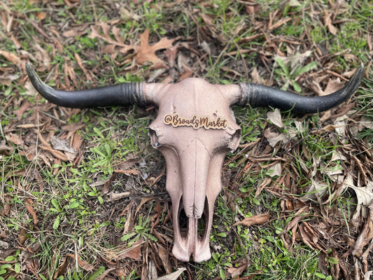 Dusty Rose Cow Skull