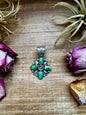 Flower Pendant with Sonoran Gold Turquoise – Option 2 – Sterling Silver
