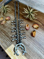 Squash Blossom–Style Necklace – Sterling Silver – 10mm Beads – 30"