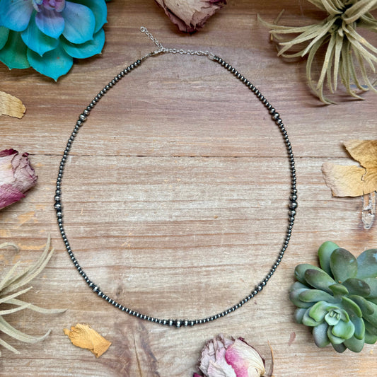 20 inch Graduated Sterling Silver Pearl Necklace