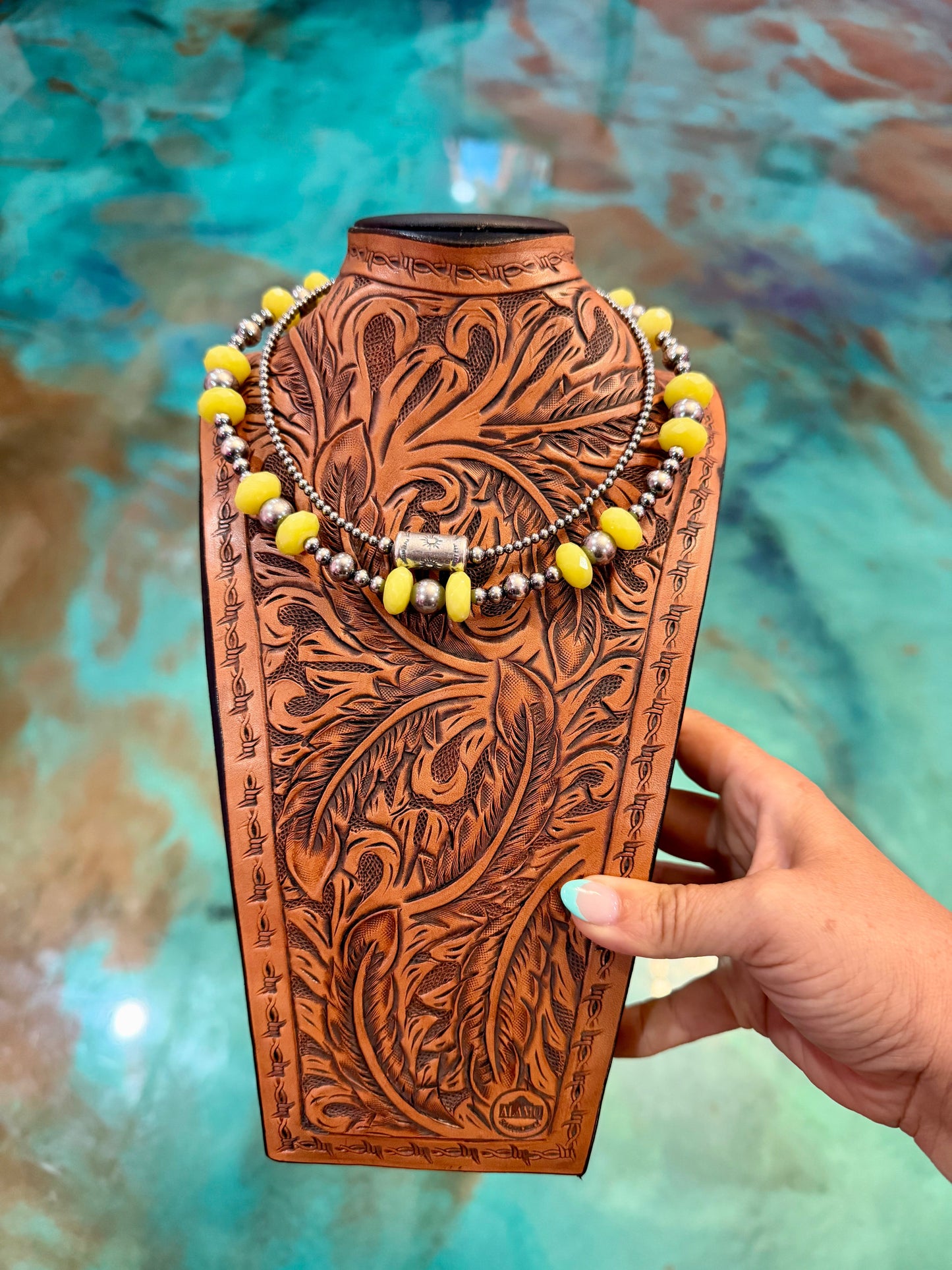 Jaci Two-Necklace Sterling Silver & Faceted Lemon Jade Stack