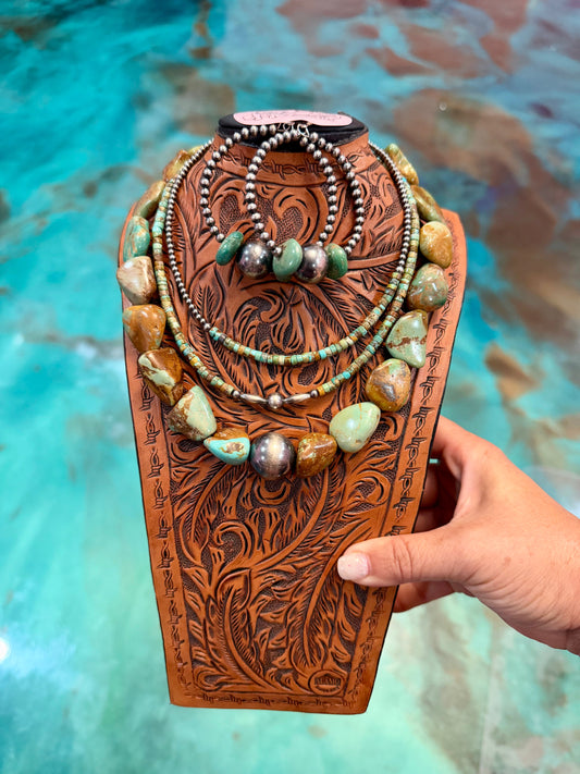 Jaci Set – Green Turquoise & Sterling Silver - Pick Your Favorite