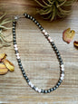 Pink Conch & Sterling Silver Necklace – 8 mm Pearls – 19 Inch + Extender