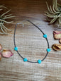 15-Inch Peruvian Amazonite Heart Necklace – 5 Hearts, Handmade with Sterling Silver Pearls