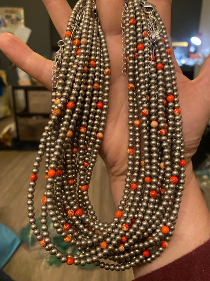 4mm Choker Silver Plated & A Little Bit Of Orange