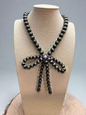Western Faux Bow Pearl Necklace — 10mm Faux Sterling Pearls (16 Inch)