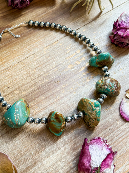 Agate Druzy & 8 mm Sterling Silver Pearl Necklace – 19”