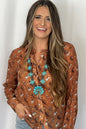 Western Huge Double-Strand Faux Turquoise Squash Blossom Statement Necklace — 32 Inch