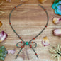 Sterling Silver Pearl “Bow” Necklace – 19” + 2” Extender – 4 mm & 5 mm Pearls with Turquoise & Dyed Coral