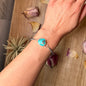 Sterling Silver & Turquoise Bracelet – 6.5” + Extender – 3 mm & 4 mm Pearls