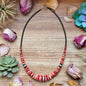 Red Spiny Oyster & Black Hematite Necklace – 23.5”