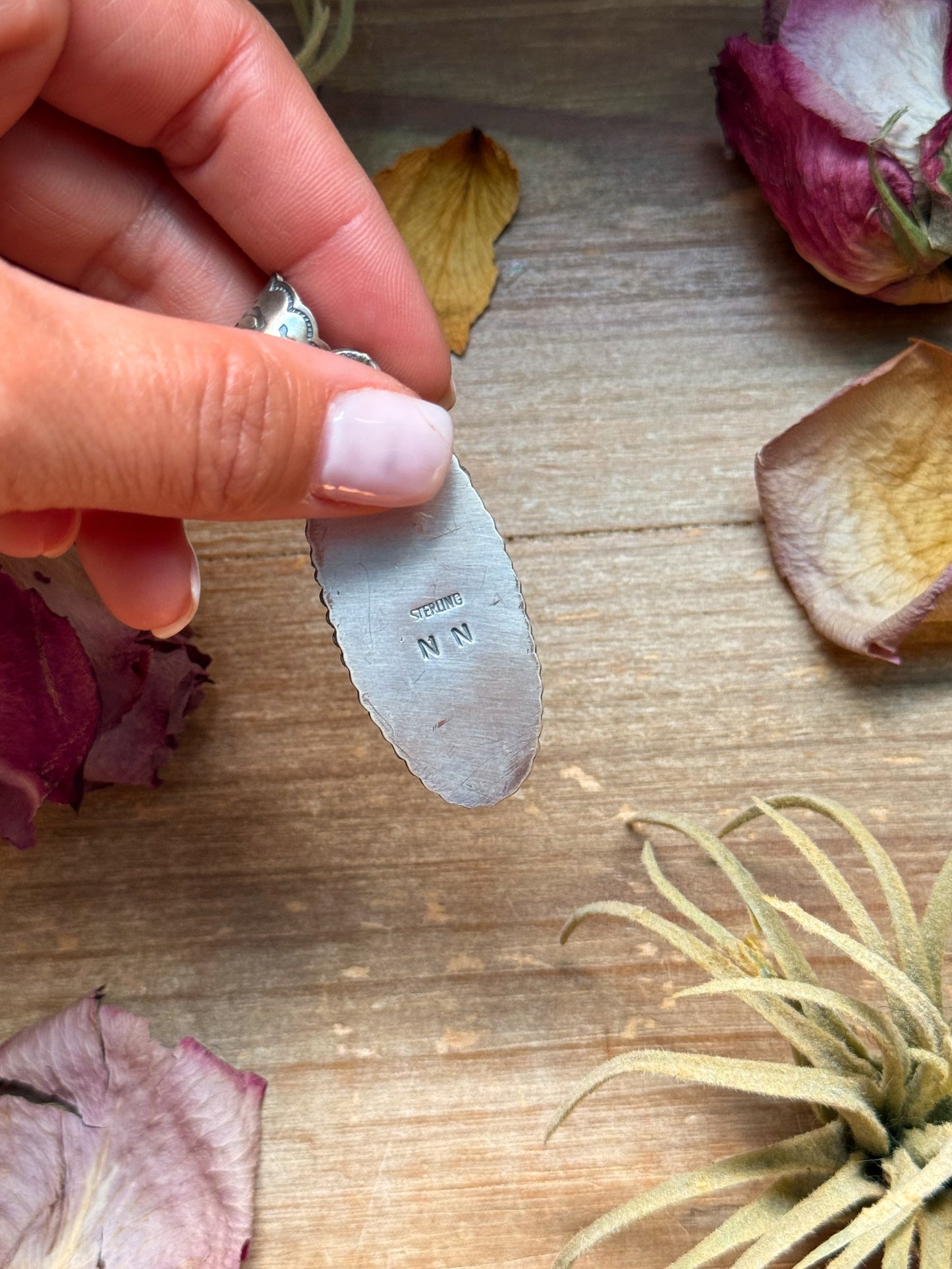 Pink Conch Shell Sterling Silver Pendant – Long Oval – Stamped NED NEZ