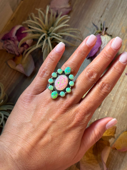 Opal Sterling Silver Ring – Size 6