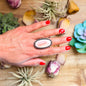 MJ Ring – Sterling Silver Adjustable Long Pink Conch Ring