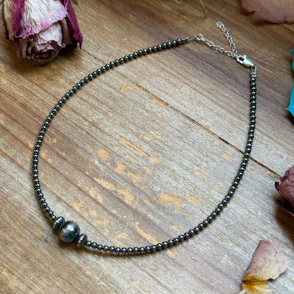 10mm In The Middle 3mm Sterling Silver - 14"
