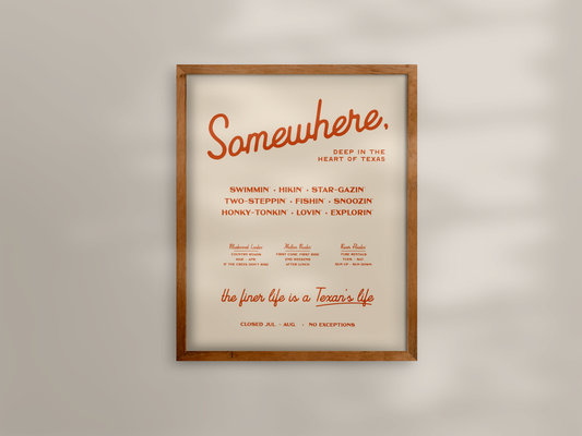 Somewhere, Texas Print | 16" x 20"