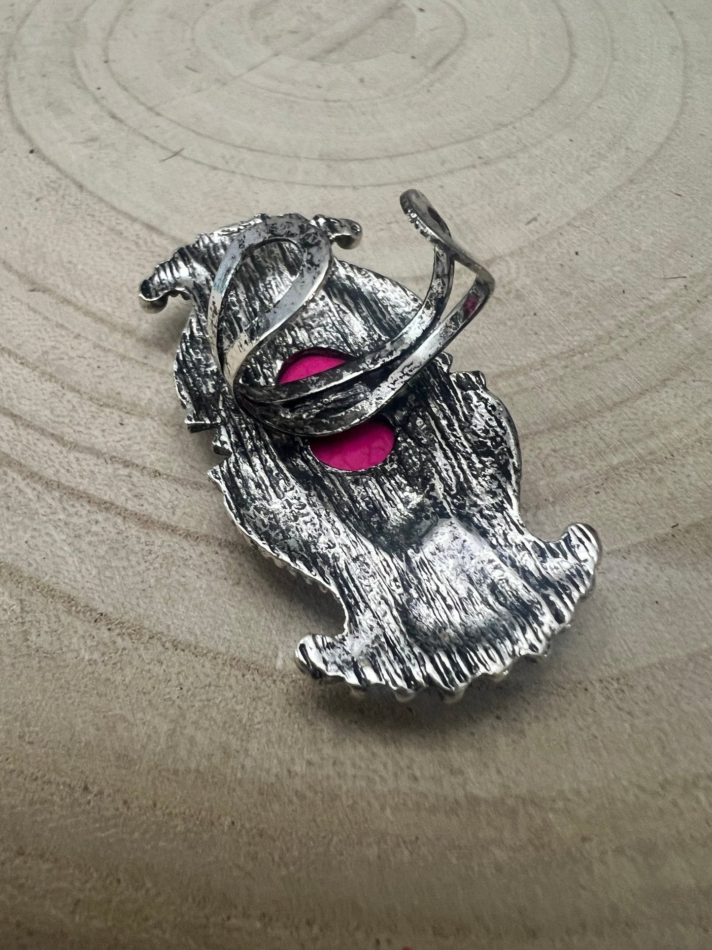 Western Concho Adjustable Ring with Faux Pink Stone — Everyday Southwestern Hand Statement
