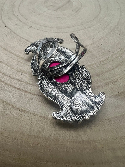 Western Concho Adjustable Ring with Faux Pink Stone — Everyday Southwestern Hand Statement