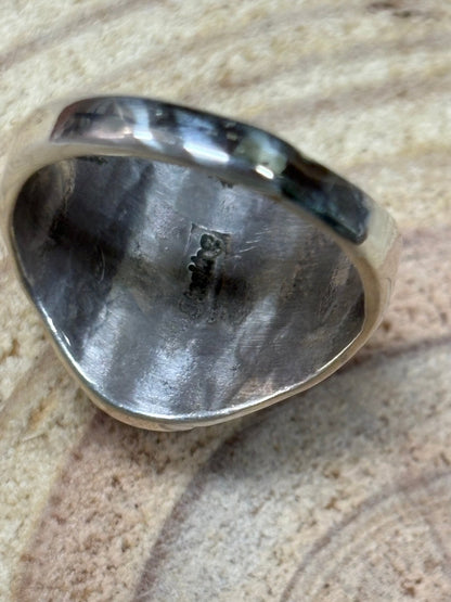 Annie Lincoln Navajo Sterling Silver Bumblebee Jasper Ring — Size 9