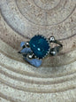 Antionette Martinez Navajo Kingman Turquoise Sterling Silver Ring — Size 8