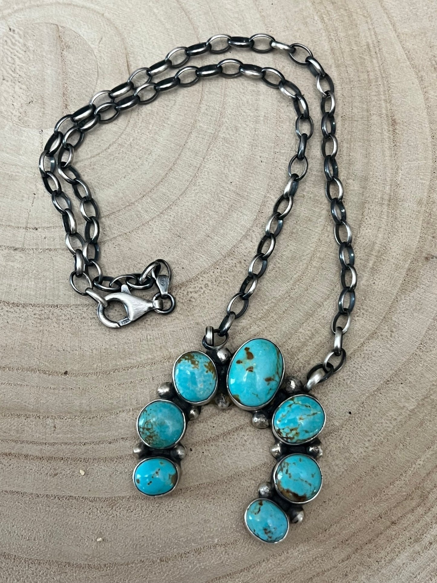 Augustine Largo Navajo Handmade Kingman Naja Necklace - 18 inch