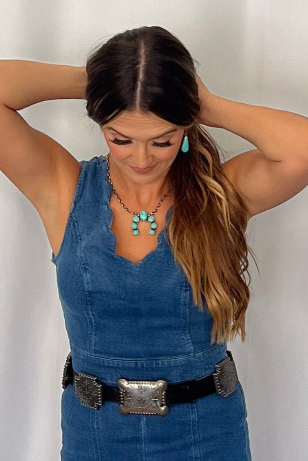 Augustine Largo Navajo Handmade Kingman Naja Necklace - 18 inch