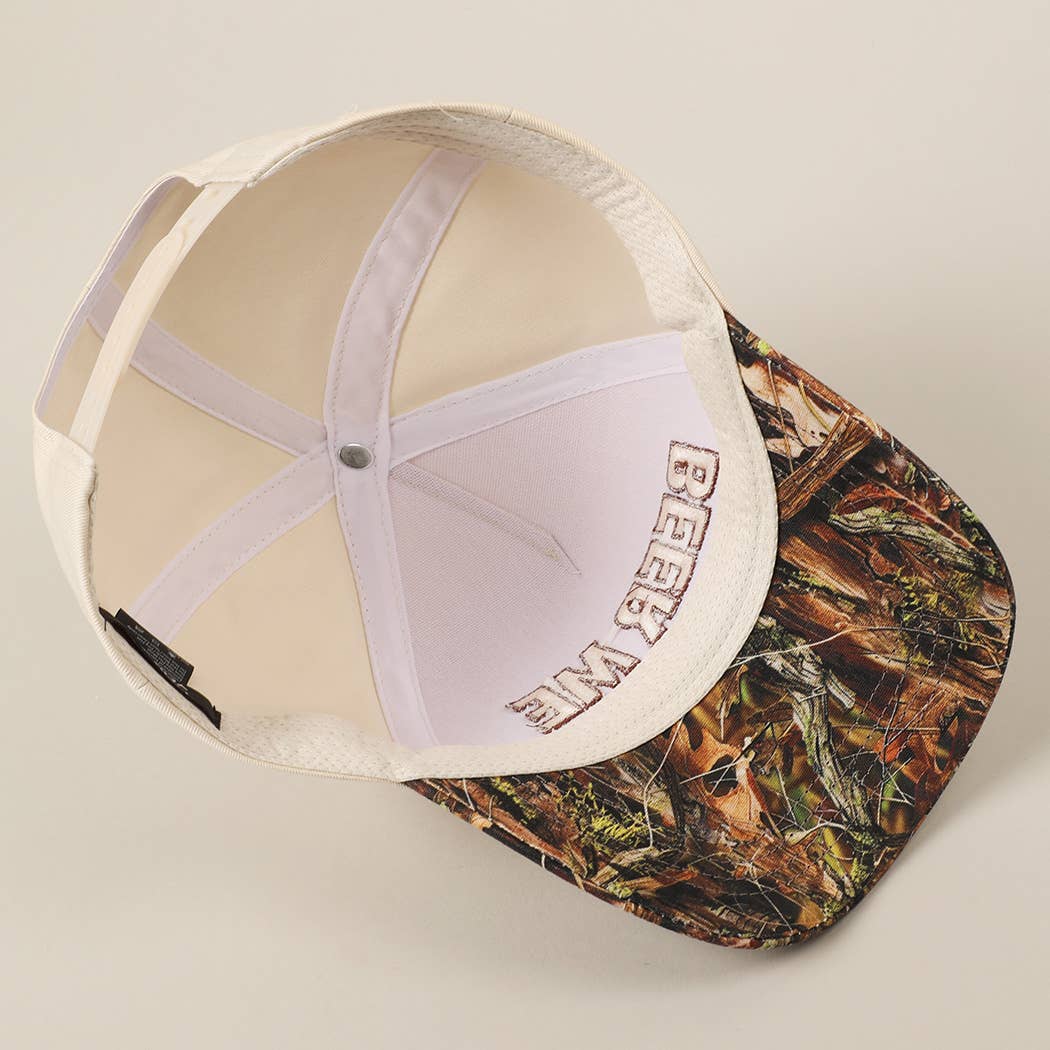 BEER ME Embroidered Trucker Hat - Leopard or Camo