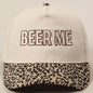 "Beer Me" Embroidered Trucker Hat — Leopard or Camo with Adjustable Strap & Breathable Mesh