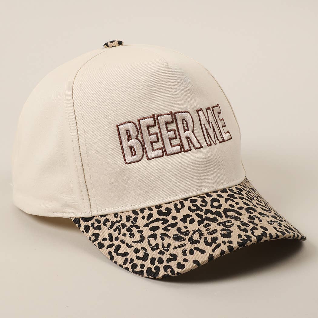 BEER ME Embroidered Trucker Hat - Leopard or Camo