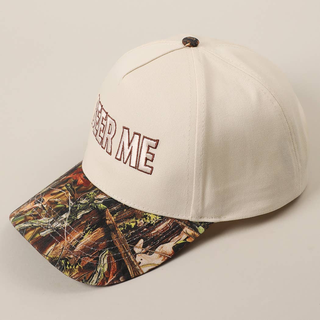 BEER ME Embroidered Trucker Hat - Leopard or Camo