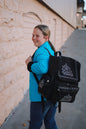 Western Black Suede Boot Stitch Backpack — Genuine Leather Western Statement