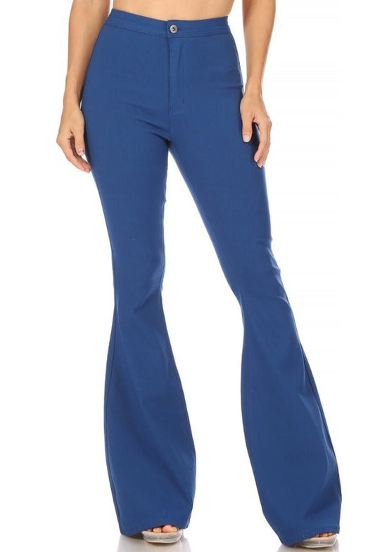 Blue Super Stretch Bell Pant