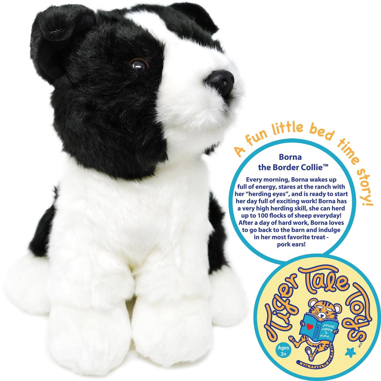 Borna the Ranch-Herding Border Collie 11" Plush — Western Working Dog