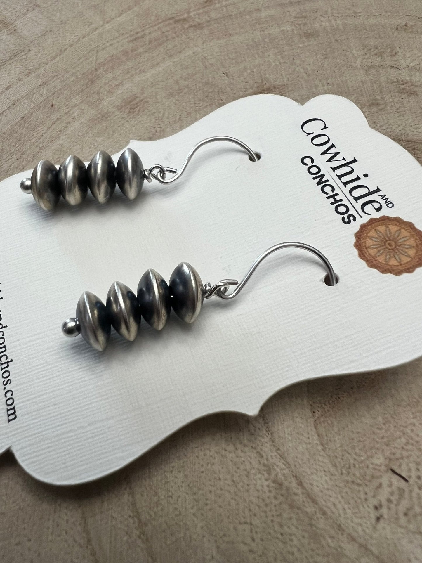 Bryannen Halwood Sterling Silver Navajo Pearl Earrings — 1.5 inch (Handcrafted by Navajo Artist)