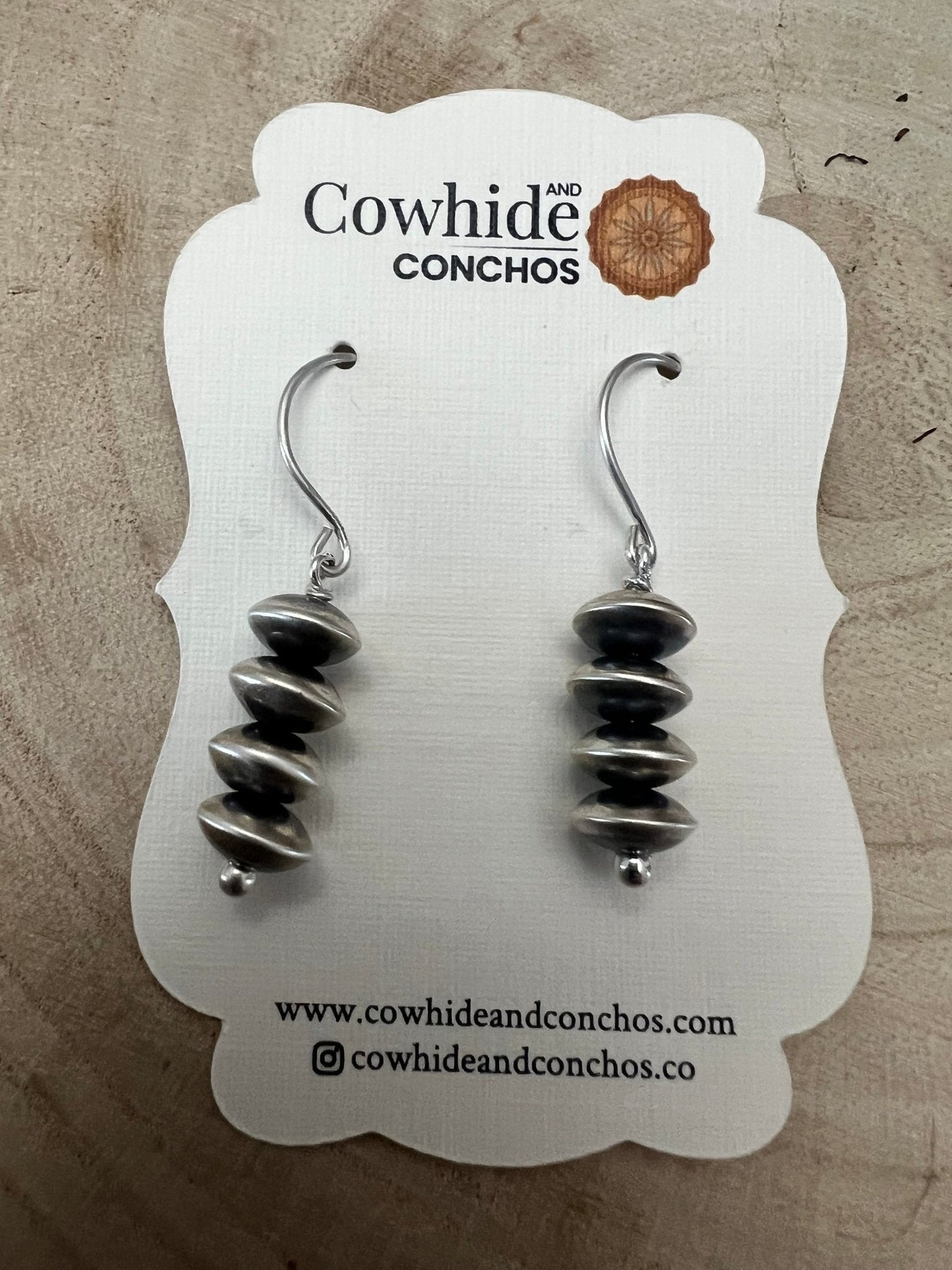 Bryannen Halwood Sterling Silver Navajo Pearl Earrings — 1.5 inch (Handcrafted by Navajo Artist)