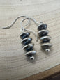 Bryannen Halwood Sterling Silver Navajo Pearl Earrings — 1.5 inch (Handcrafted by Navajo Artist)