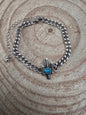 Western Cactus & Faux Turquoise Cuban Chain Bracelet