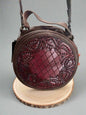 Western Canteen Genuine Leather Crossbody Bag — Hand-Tooled American Darling Full Grain Cowhide